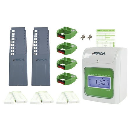 uPunch HN3600 AutoAlign ElectronicTime Clock, Green