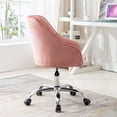 thumbnail image 6 of Swivel Chair, Desk Armrest and Wheels-Upholstered Cross Legged Wide, Comfortable Adjustable Swivel Armchair Vanity Chair Nice Task Chair, Pink, 6 of 7