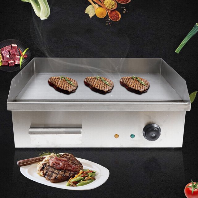 YIYIBYUS Electric Griddle Commercial Countertop Grill Flat Top BBQ Hot