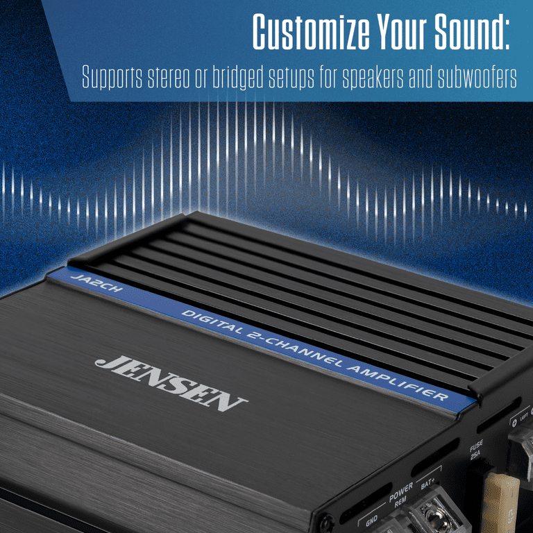 Jensen, Amplifier, 600W Peak, 80W RMS x2, Bridgeable - Walmart.com