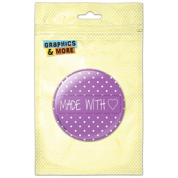 Made With Love Purple Handmade Gift Pinback Button Pin Badge
