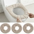 thumbnail image 3 of 3PCS Toilet Seat Cover Bathroom Closestool Soft Pad Cushion Winter Warm Mat, 3 of 3