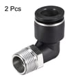 thumbnail image 3 of Conector de tubo de empuje, codo macho, ajuste de bloqueo de aire neumático de 12 mm OD x rosca de 3/8 NPT 2 piezas, 3 of 3