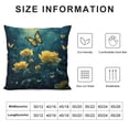 thumbnail image 5 of Leisuo Butterfly Throw Pillow Covers Rose Glitter Water Botanical Wings Nature Scenic Yellow Blue Washable Comfortable Decorative Sofa Couch Square Cushion Covers, 5 of 5