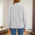 thumbnail image 6 of Dwellite Mock Neck Sweatshirt for Women 2026 Oversized Turtleneck Pullover Fall Fashion Long Sleeve Tops Gray M, 6 of 7