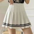 thumbnail image 4 of Dpytoraw Fashion Women Plaid Pleated A Line Skirt Burnout High Waist Short Skirt, 4 of 5