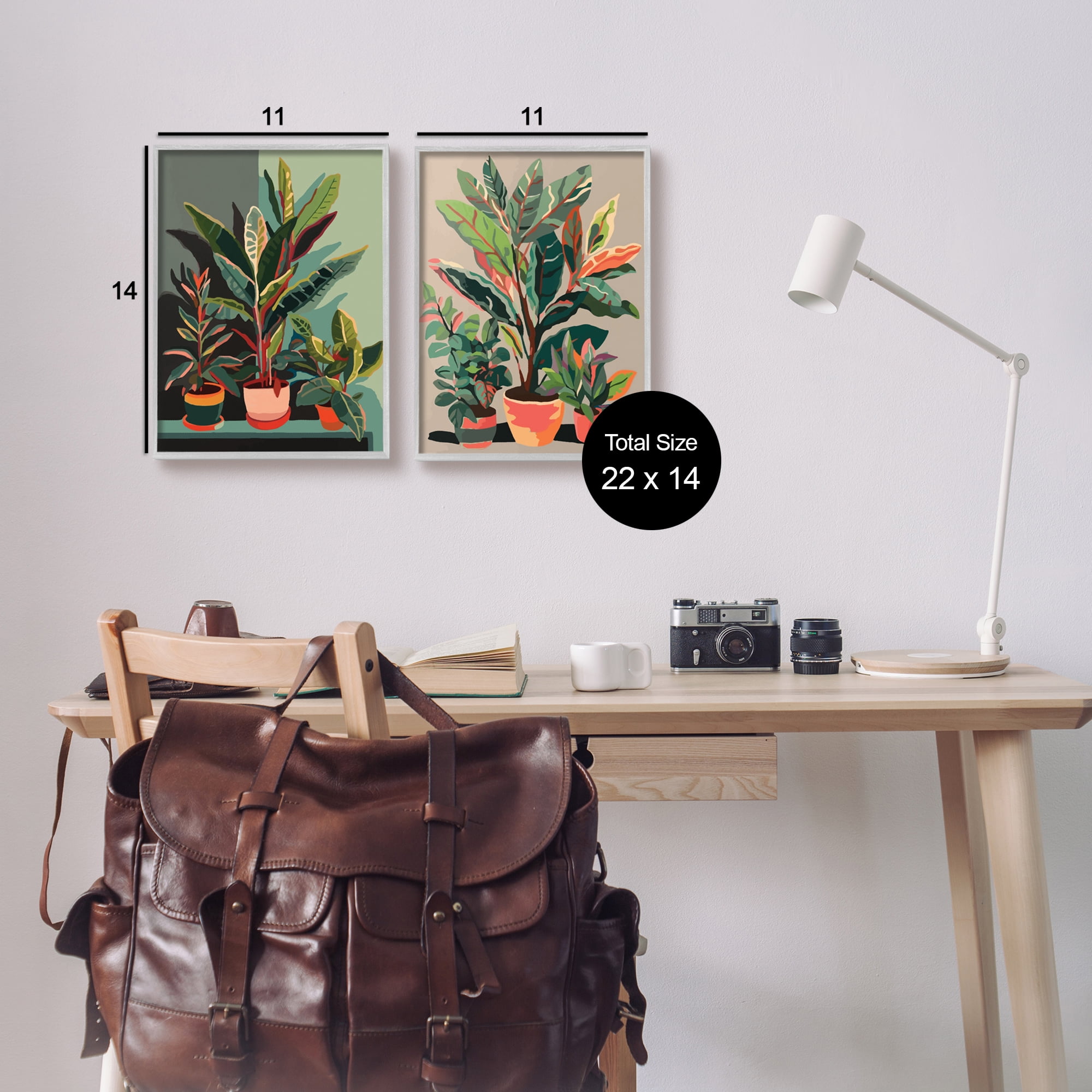 Stupell Industries Various House Plants Botanical & Floral Painting Gray Framed Art Print Wall Art, 11 x 14