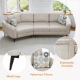 thumbnail image 3 of 3-Seater Modular Sectional Curved Sofa Couch, 111" Upholstered Modern Chenille Lounge Couch with 2 Printed Pillows and Curved Seat for Bedroom Apartment Left Hand Facing(Beige), 3 of 7