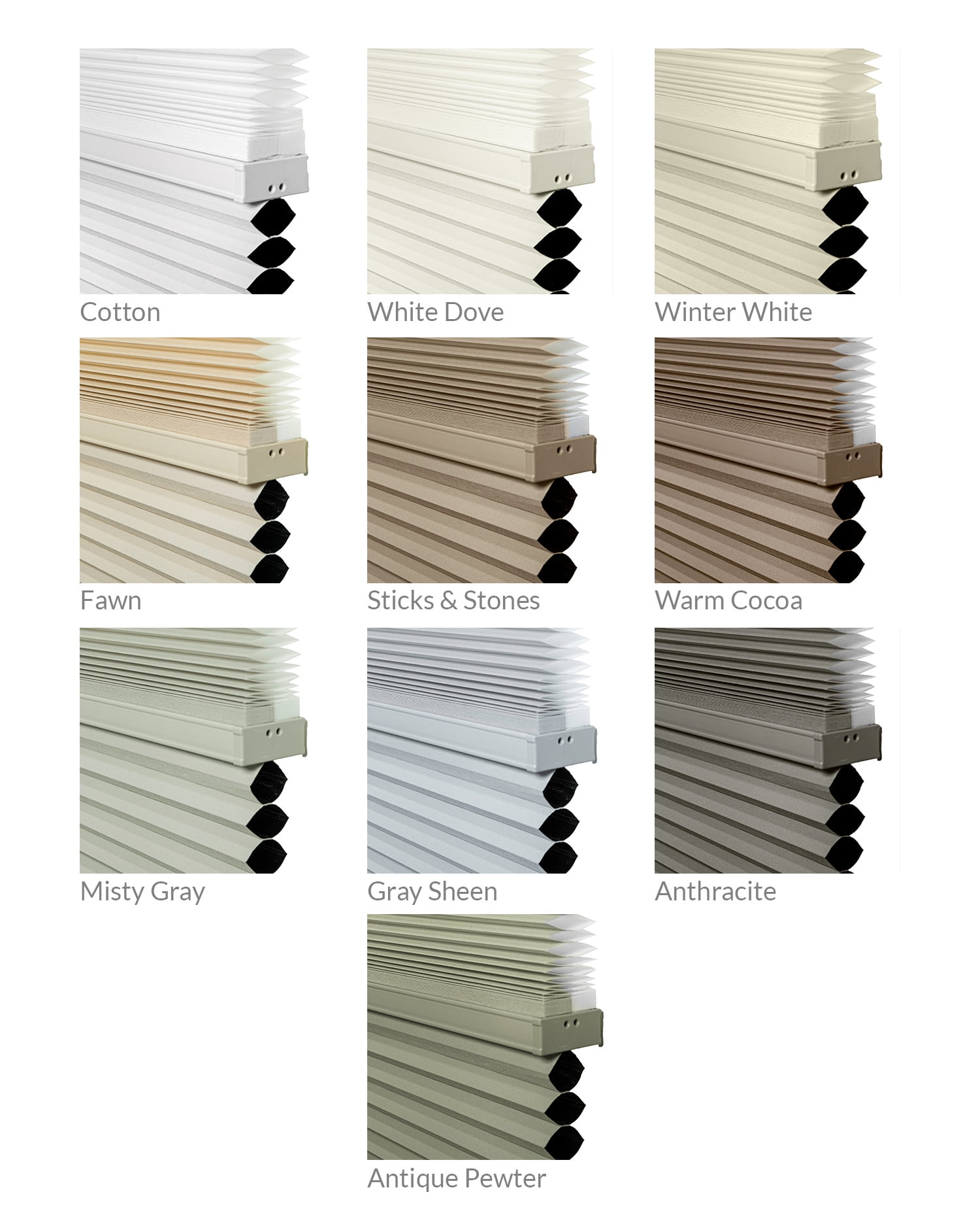 Chicology Day and Night Cordless Cellular Shades, Gray Sheen - 70" X 72"