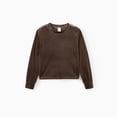 thumbnail image 5 of PatPat Girls Clothes Long Sleeve Skirt Set Velvet Crop Top and Bows Plaid Dress 2-Piece School Outfit Coffee Holidays Sizes 4-12Y, 5 of 9