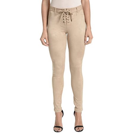 Romeo and Juliet Couture Women's Suede Tie Front Pants, Medium