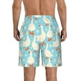 thumbnail image 3 of Bixox Men's White Geese and Flower printing Casual Classic Fit Short Summer Beach Shorts, 3 of 6