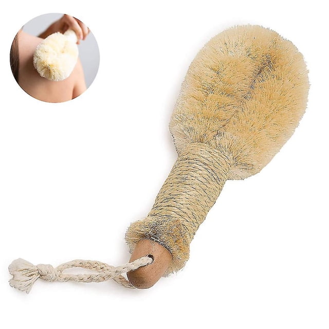 Cepillo de sisal para piel y cuerpo secos, fibras naturales, para baño y ducha