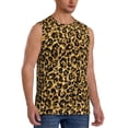 thumbnail image 2 of Gaeub Gold Glitter Leopard Men's Sleeveless Muscle Shirts Workout Tank Tops, Odor Protection and Comfortable - X-Large, 2 of 8