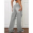 thumbnail image 2 of Pantalones vaqueros rasgados de talle alto y pierna ancha Y2K holgados for novio, pantalones versátiles de mezclilla desgastados, 2 of 6