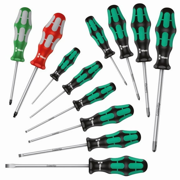 Wera Tools 334/368/12 Kraftform Plus Screwdriver Set 12Pc