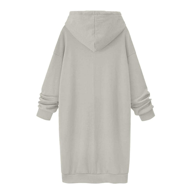 Womens Hoodies For Women Hoodie Sweatshirt Dress Knee Length Long Pullover  Tops With Split Plush Lined Oversized Tunic Design Front Pocket Versatile  Casual Wear L Sweatshirt For Women - Walmart.com
