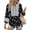 Black White Flower, variant on Women Boho Babydoll Tops Spring Summer Casual V Neck Peplum Long Sleeve Blouses Flowy Shirts Beach Vacation Clothes