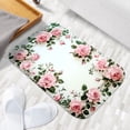 thumbnail image 6 of 1pc Pink Roses Border Absorbent Non-Slip Bathroom Thickened Flannel Rug Decor,Soft,Quick Drying,Suitable For Indoor/outdoor Use,Bathrooms,Bedrooms,Kitchens,Terrace,Laundry Rooms,16"x24", 6 of 9