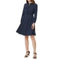 thumbnail image 2 of Vestido midi A-line de satén con cuello atado INSPIRE CHIC para mujer azul marino M, 2 of 5