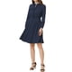 thumbnail image 2 of Vestido midi A-line de satén con cuello atado INSPIRE CHIC para mujer azul marino M, 2 of 5