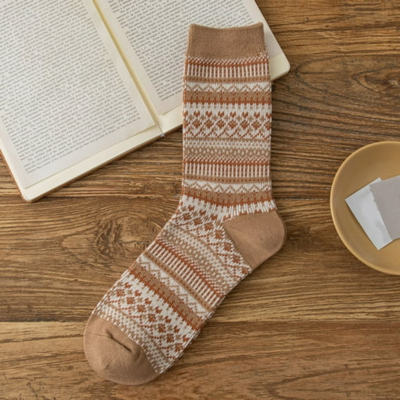 MSJUHEG Chaussettes pour Femmes, Chaussettes de Course, Chaussettes Douces, Chaussettes à la Cheville pour Femmes, Chaussettes Crew pour Femmes, Chaussettes Ethniques Vintage à Motif Multicolore Taille Unique
