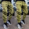 thumbnail image 4 of Clearance and Deals Mrasaso Cargo Pants for Men, Men's Solid Color Three-dimensional Sense Sports Multi-pocket Washed Straight Barrel Reflect Light Cargo Outdoor Casual Pants, 4 of 6
