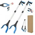 thumbnail image 2 of 1-Pack 34 Inch Extra Long Grabber Reacher with 360°Rotating Jaw & Magnet Foldable Pickup Mobility Aid Reaching Assist Tool (Blue), 2 of 7