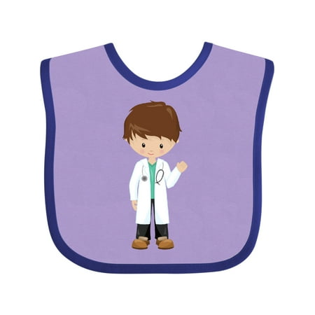 

Inktastic Doctor Lab Coat Medicine Cute Boy Brown Hair Gift Baby Boy Bib
