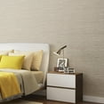 thumbnail image 2 of Grasscloth Wallpaper Peel and Stick 20.9in X 393in Fabric Contact Paper Wall Paper Textured Wallpaper Horizontal Stripes Look Self-Adhesive Thick Vinyl Embossed (Beige), 2 of 18