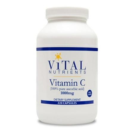 Vital Vitamin C vital nutrients - vitamin c (100% pure ascorbic acid) 1000 mg - potent antioxidant to support iron absorption - 220 vegetarian capsules per bottle ()