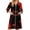 Deep Red, variant on Women's Robes Knee Length Collar 3/4 Sleeve Bathrobe Lightweight Zipper Housecoats Duster Nightgown with Pockets
