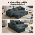 thumbnail image 4 of BELHOME 108" U-Shaped Sectional Sofa Boneless Couch, Modular Cloud Couch 50D High-Resilience Foam Compression Sofa, No Assembly Required, Corduroy Deep Seat Sofa for Living Room Apartment, 4 of 10