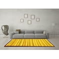 thumbnail image 3 of Ahgly Company Machine Washable Indoor Round Abstract Yellow Modern Area Rugs, 5' Round, 3 of 4