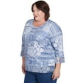 thumbnail image 3 of Alfred Dunner Womens Plus-Size Lacey Floral Patchwork Crew Neck Top, 3 of 4