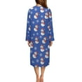 thumbnail image 2 of Yuyamidu Snowman Long Sleeve Bathrobe for Women Size L Snowflake Zipper Front Robe Blue Dressing Gown Christmas Bath Spa Robes Ladies Mid-Calf Length Bath Gown, 2 of 7
