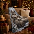 thumbnail image 3 of Snow Wolves Nuzzling Winter Forest Realistic Art, Cozy Friendship Quote Scene, Warm Flannel Blanket for Living Room and Reading Nook, Art Lovers Friendship Gift, Artistic Home Decor, 3 of 7