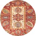 thumbnail image 1 of Ahgly Company Tapis Rond Abstrait Rouge pour Intérieur, 5 Pieds Rond, 1 of 6