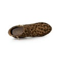 thumbnail image 4 of BLISSFUL STEP Women's Round Toe Side Zipper Block High Heel Ankle Boots Leopard 6, 4 of 7