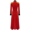 thumbnail image 6 of Haitryli Womens Circus Ringmaster Costume Halloween Cosplay Gothic Tailcoat Long Sleeve Fringe Tuxedo Jacket Red S, 6 of 8