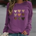 thumbnail image 1 of T-shirt de la Saint-Valentin pour Femmes 2024, Chandails à Col Rond, T-Shirts Décontractés avec Cœur, T-Shirts Graphiques Amples à Manches Longues, Chandails à Enfiler, Hauts Mode pour les Fêtes, T-Shirt, 1 of 6