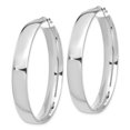 thumbnail image 2 of 14K White Gold Plated High Polished 7mm Hoop Earrings, 2 of 7
