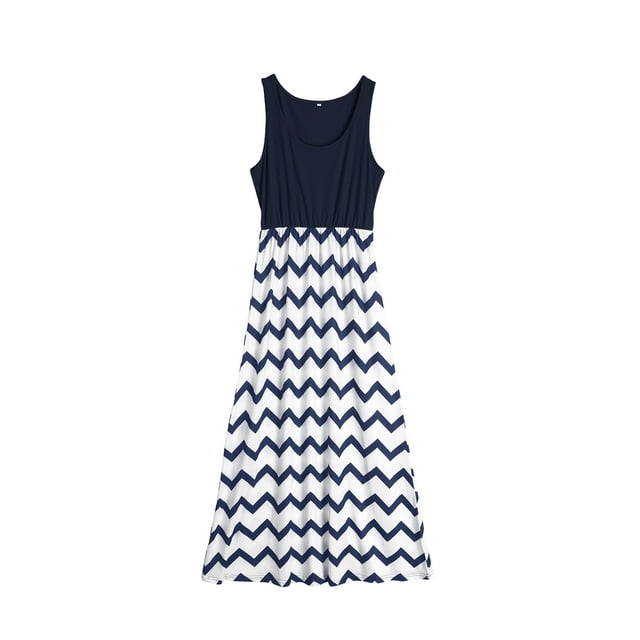 Mialoley Robe Mère Fille, Robe Maxi Bohème, Robe Sans Manches à Empiècements