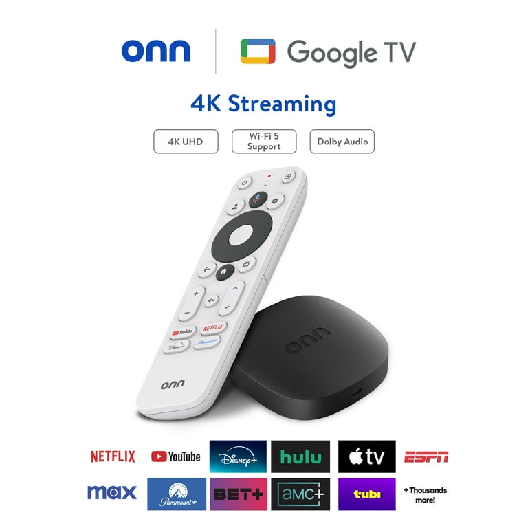 Onn+ 4K Streaming Device with Google TV, Dolby Vision HDR10+