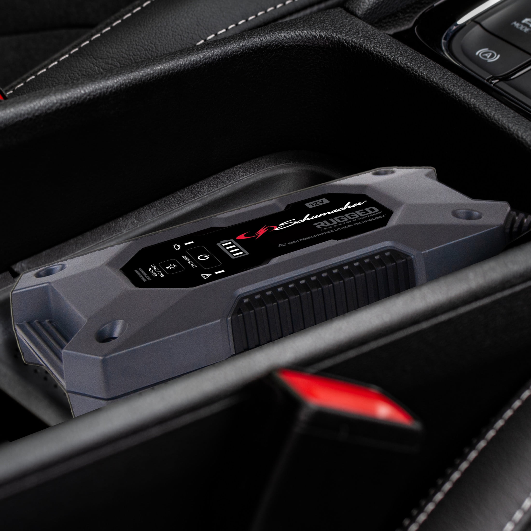 Schumacher Electric Rugged 1500A Lithium Car Battery Jump Starter and Power Pack/Jump box, USB Charging, 12V Sport, Auto, and Marine Batteries, SL1611