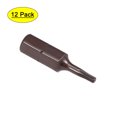 thumbnail image 1 of Uxcell 1/4" Hex Shank 1" Longitud T8 S2 Acero Torx Broca de Destornillador Paquete de 12, 1 of 5