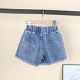thumbnail image 4 of Zanarzt Shorts Girls Little Girls Jean Shorts Denim High Waist Trendy Cotton Summer Shorts for Teen Girls Yellow,4-5 Years, 4 of 4