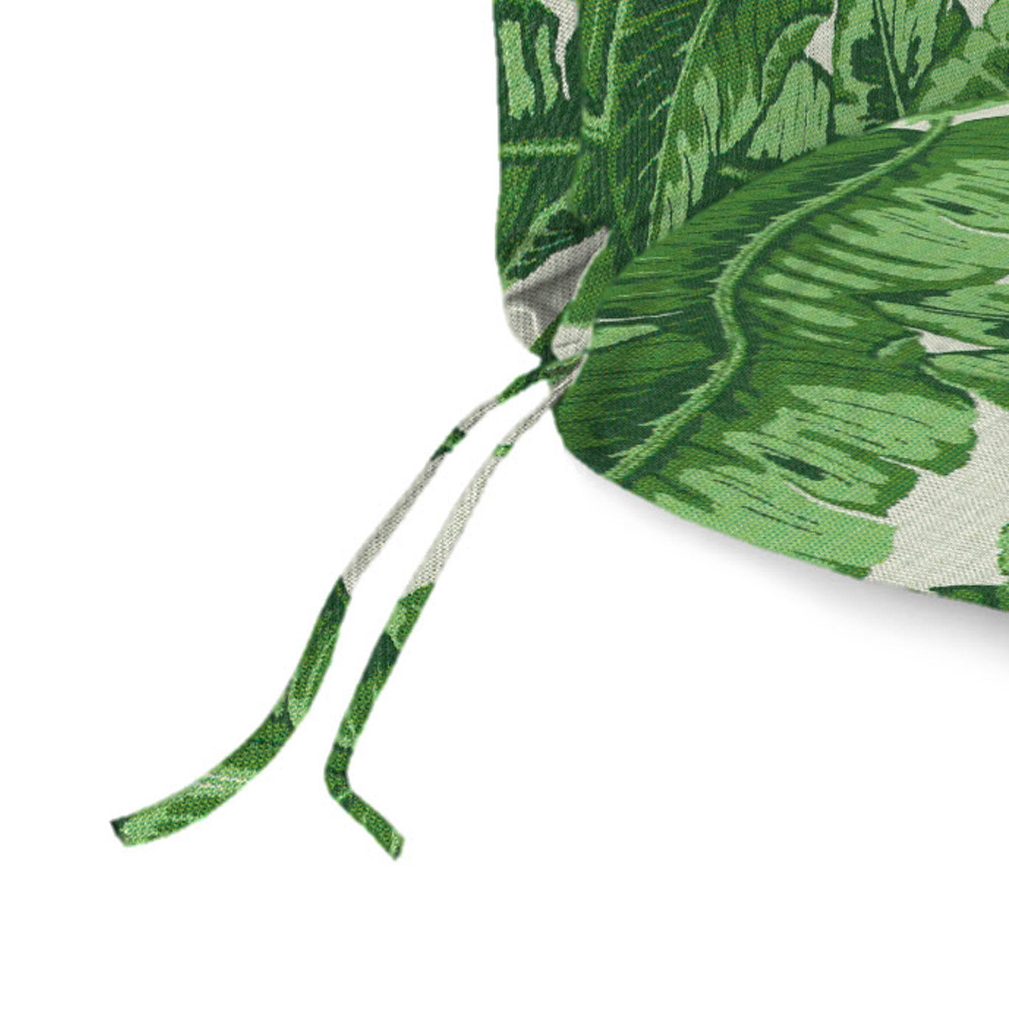 Jordan Manufacturing Sunbrella 74" x 22" Tropics Jungle Green Leaves Rectangular Outdoor Chaise Lounge Cushion with Ties and Hanger Loop