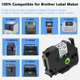thumbnail image 2 of NineLeaf 6 Pack Compatible for Brother P-Touch TZe TZ Label Maker Tape TZe-161 TZ-161 36mm 1.4 in Laminated Black on Clear Label Tape, 2 of 6