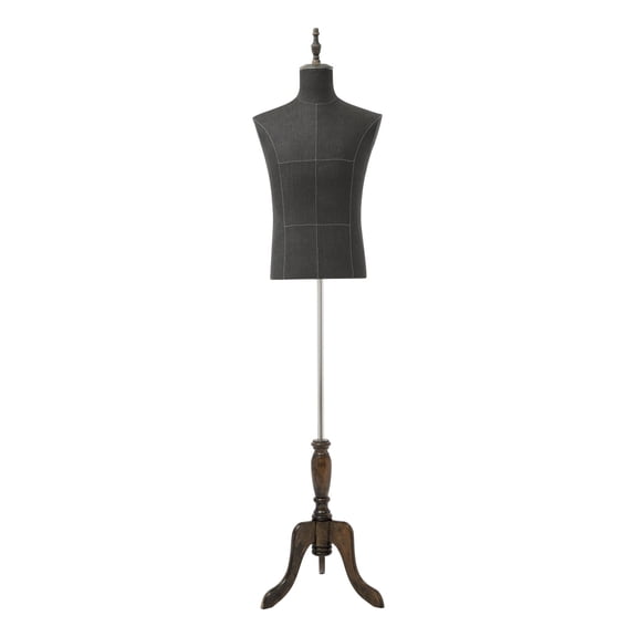 Black Male Mannequin Torso Dress Form, Sewing Dress Model Mannequin, Mannequin Display with Tripod Stand, 59"~71" Height Adjustable, for Clothing Retail Sewing Shop, NO Arms